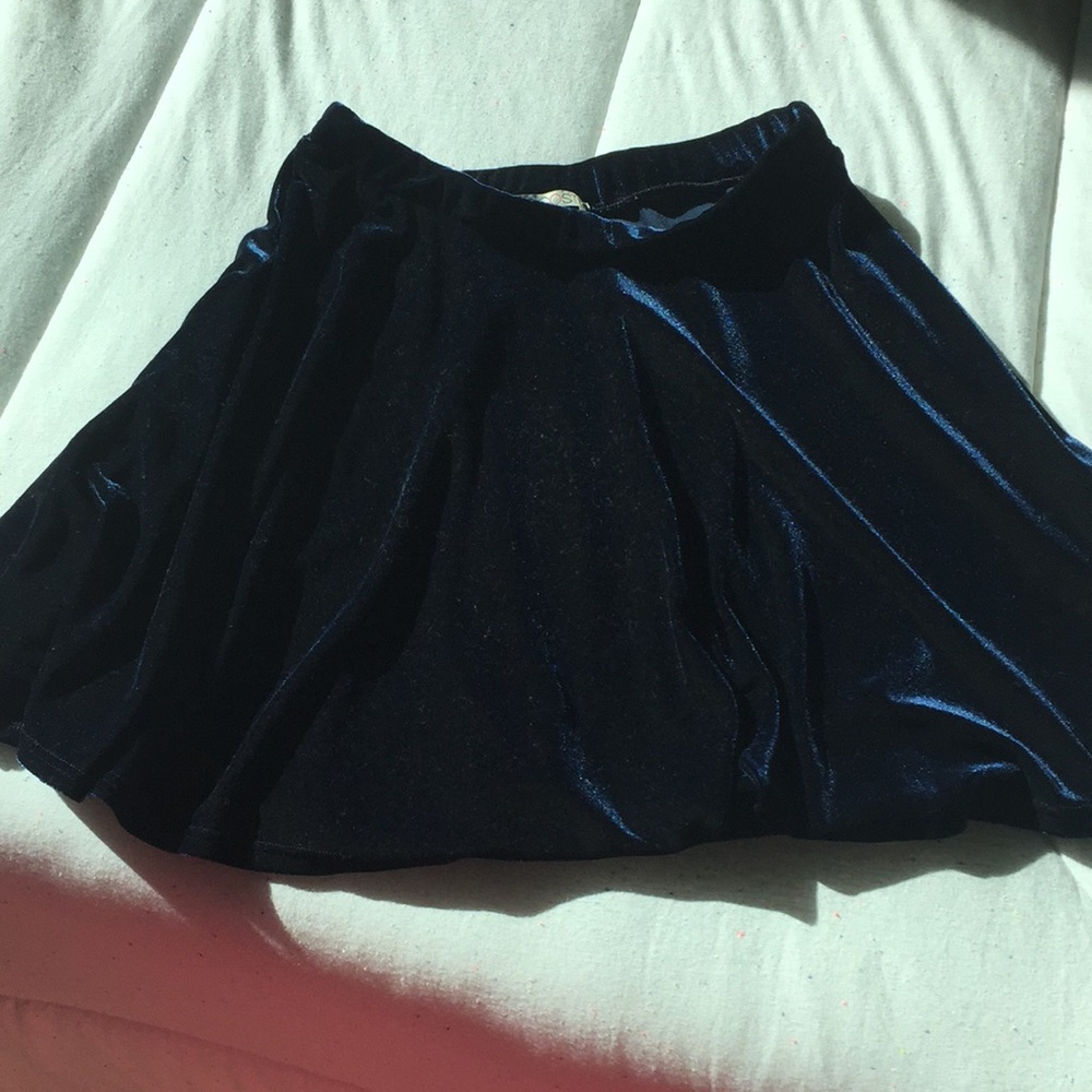 Navy velvet skirt